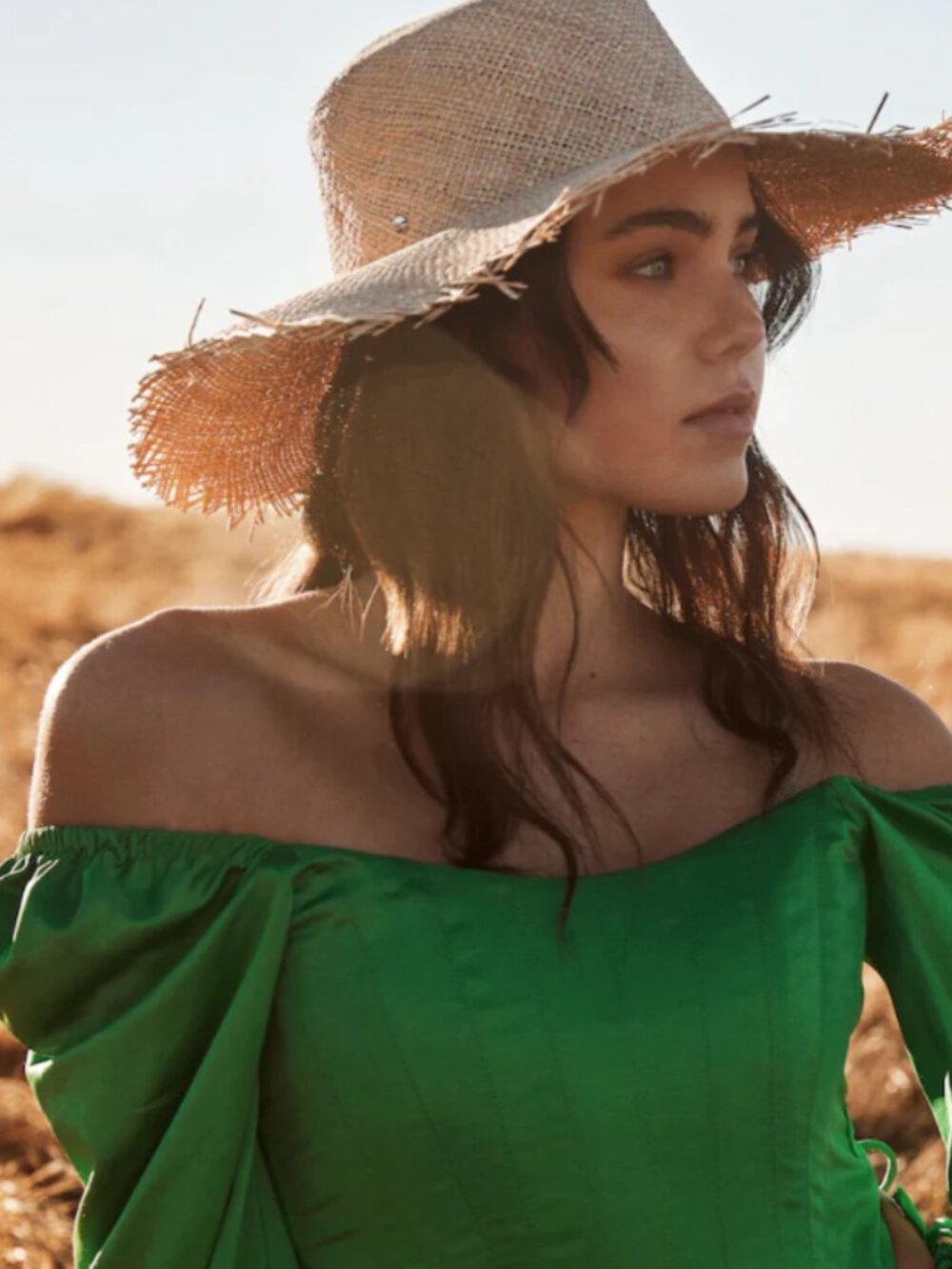 Ace Of Something Leonora Boater Natural Wide-Brim Straw Sun Hat - Picture 3 of 15
